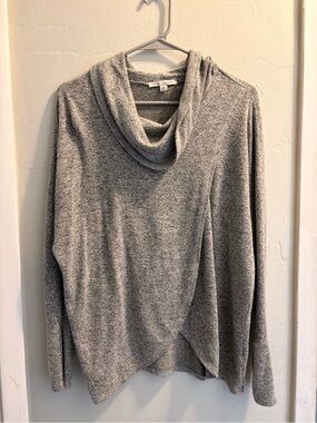 Green Envelope Gray Cowl Neck Pullover Sweater